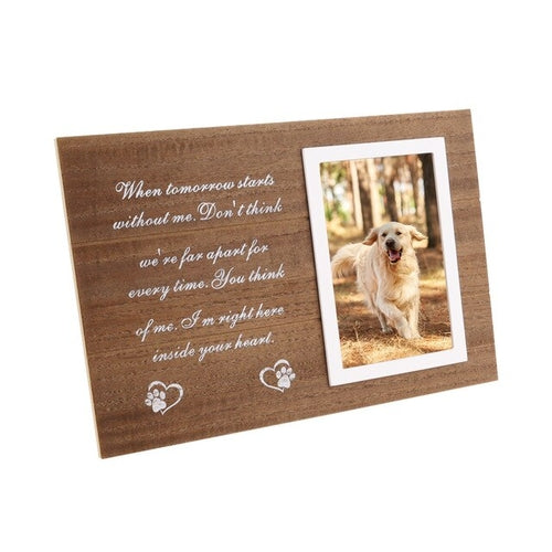 Pet Memorial Frame Wooden Dog Memorial Picture Frame for Loss of Dog