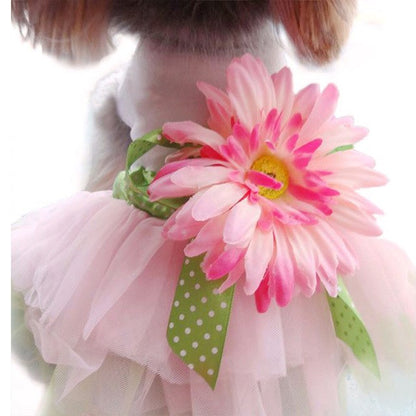 Dog Daisy Gauze Tutu Dress Skirt Pet Dog Cat