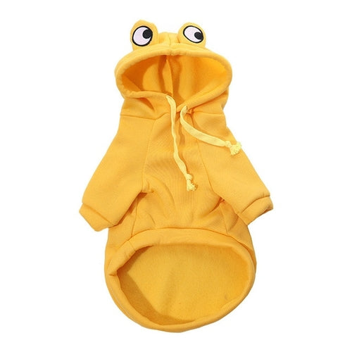 Dog Hoodie- Dog Basic Sweater Coat Cute Frog Shape Warm Winter Jacket