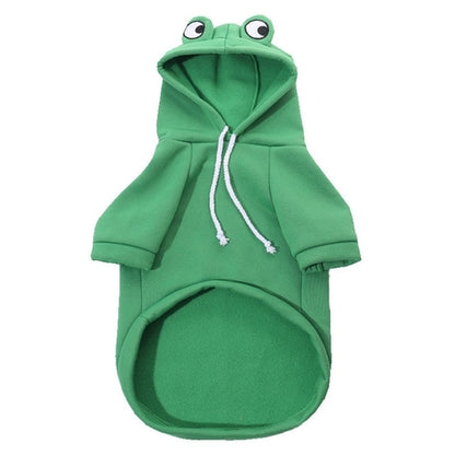 Dog Hoodie- Dog Basic Sweater Coat Cute Frog Shape Warm Winter Jacket