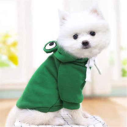 Dog Hoodie- Dog Basic Sweater Coat Cute Frog Shape Warm Winter Jacket