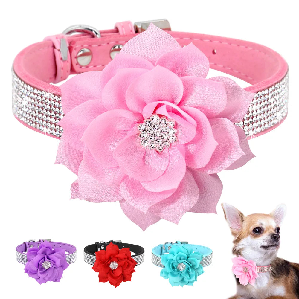 Bling Rhinestone Collar with optional flower