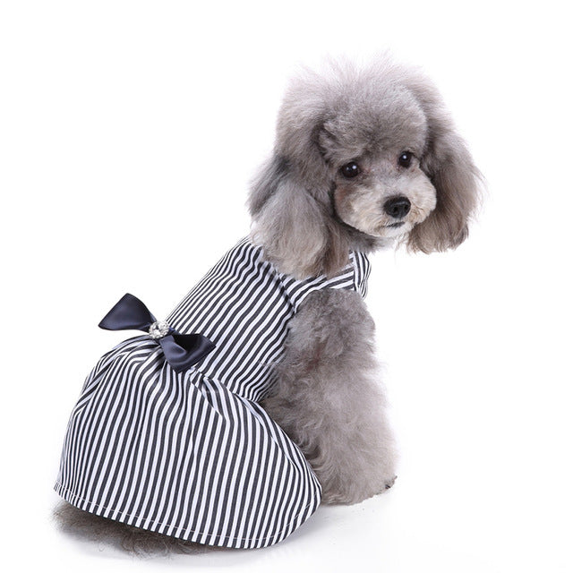 High Grade Striped Pet Dog Dress Vest Skirt for