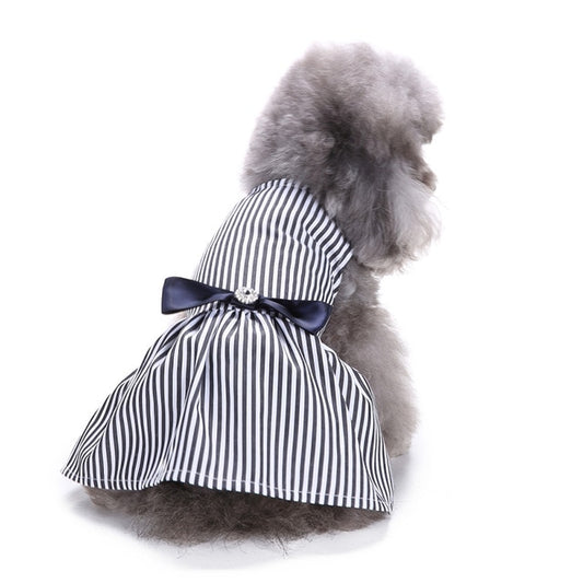 High Grade Striped Pet Dog Dress Vest Skirt for