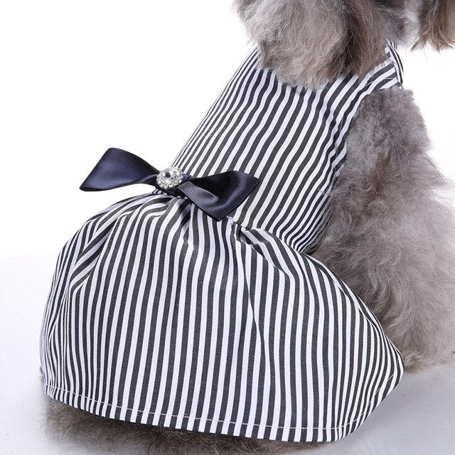 High Grade Striped Pet Dog Dress Vest Skirt for