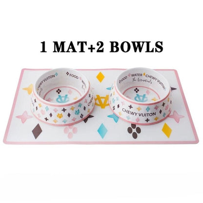 Luxury Brand Designer Dog Bowl Ceramics Bowls Placemat Puppy Cat