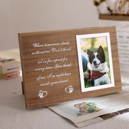 Pet Memorial Frame Wooden Dog Memorial Picture Frame for Loss of Dog