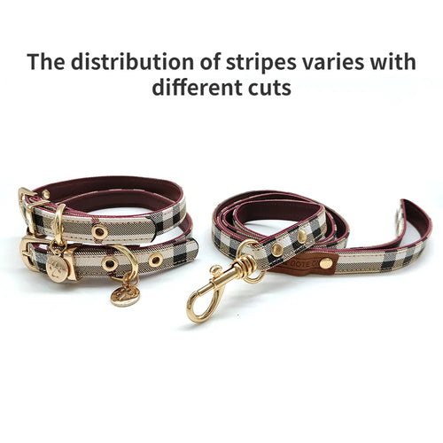 Plaid Print Collar & Leash Set