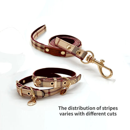 Plaid Print Collar & Leash Set