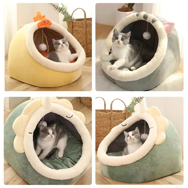 Sweet Cat House with Hanging Toy - 4 different styles!