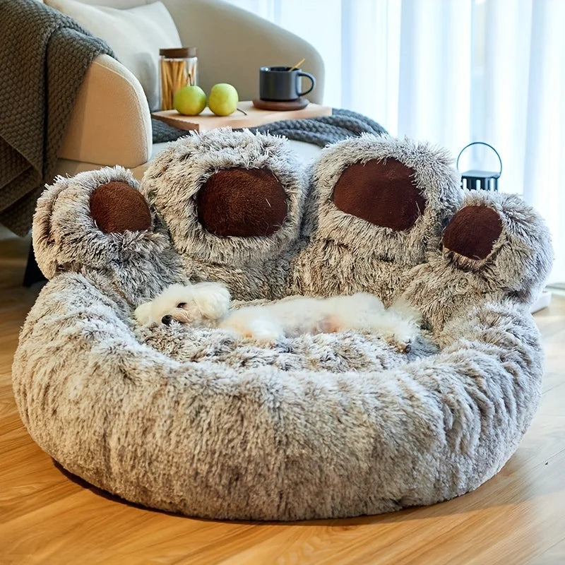 Bear Paw Plush Pet Bed