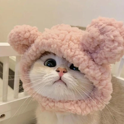 Cute Plush Bear Cat/Dog Cap Dress Up Headgear