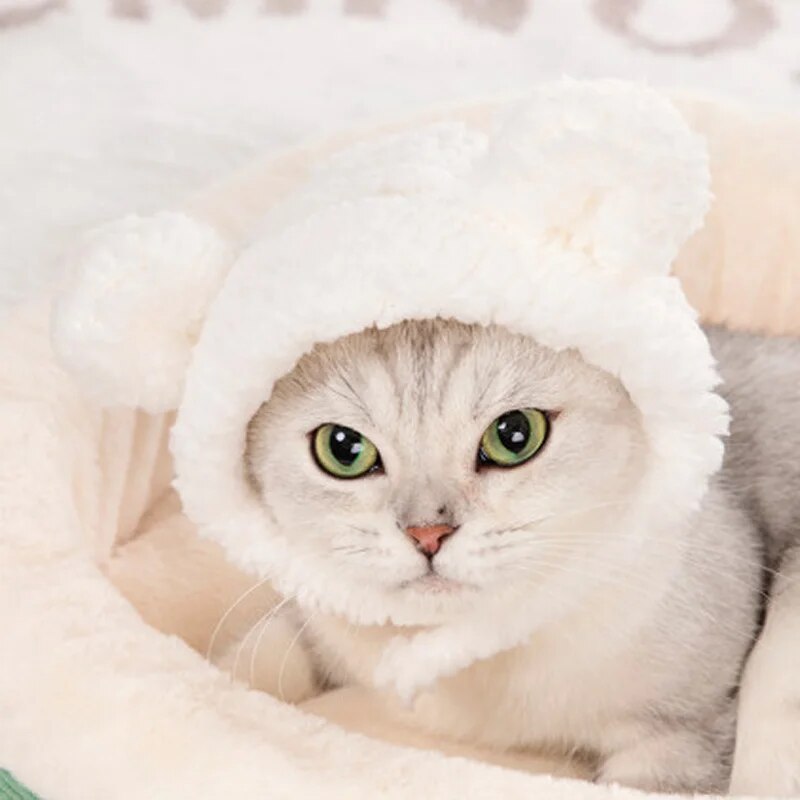 Cute Plush Bear Cat/Dog Cap Dress Up Headgear