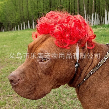 Pet Wigs Cosplay Props Dog Cat Cross-Dressing Hair Set Photography