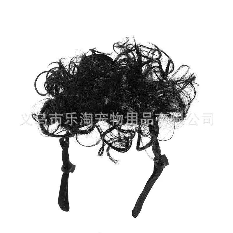 Pet Wigs Cosplay Props Dog Cat Cross-Dressing Hair Set Photography