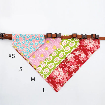 Adjustable Dog Bandanas Print Pet Neck Scarf Washable Dog Collar Cat