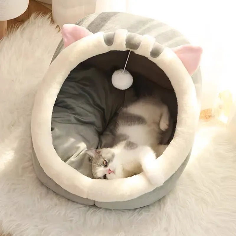 Sweet Cat House with Hanging Toy - 4 different styles!