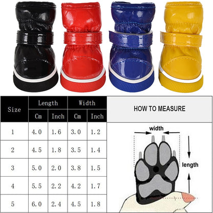 Winter Pet Dog Shoes For Small Dogs Warm Fleece Puppy Pet Shoes