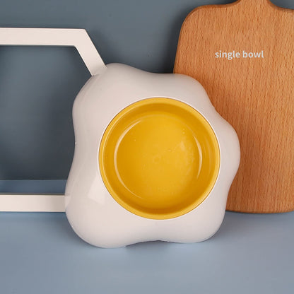 Egg-shaped Pet Bowl Drinking Water Single Bowl Double Bowl Dog Bowls