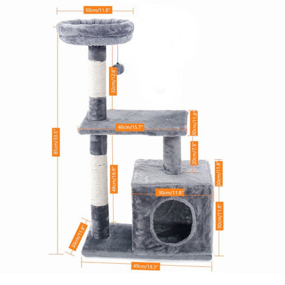 Cat Tree House 3 Tier Scratching Post