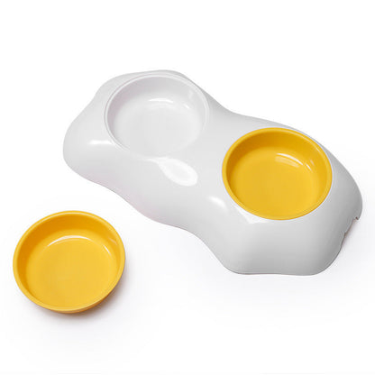 Egg-shaped Pet Bowl Drinking Water Single Bowl Double Bowl Dog Bowls